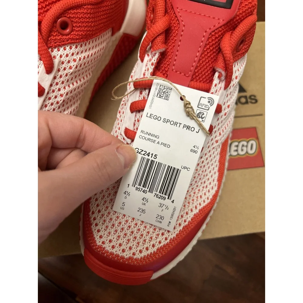 adidas X LEGO Sport Pro Kids Shoes, Youth Unisex Boy's Girl's Red/White Youth 5
